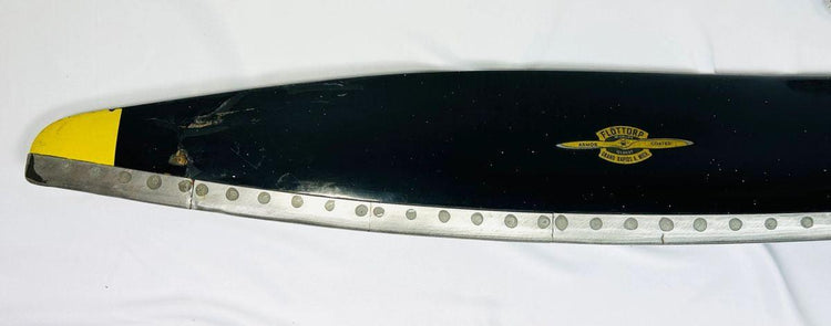 Vintage Flottorp wooden propeller with black lacquer and decals