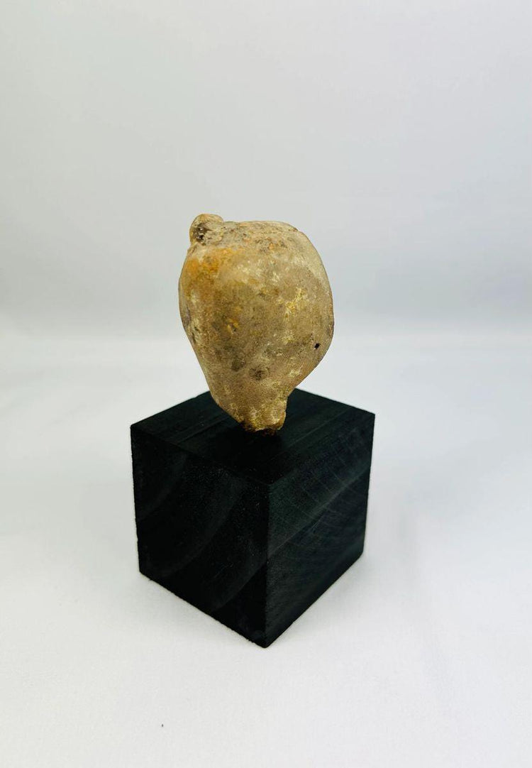 Classical Mediterranean terracotta sculpture fragment with natural patina mounted