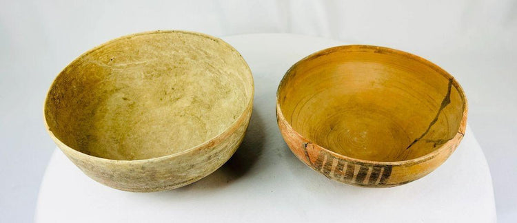 Pair of Indus Valley terracotta bowls with archaeological character