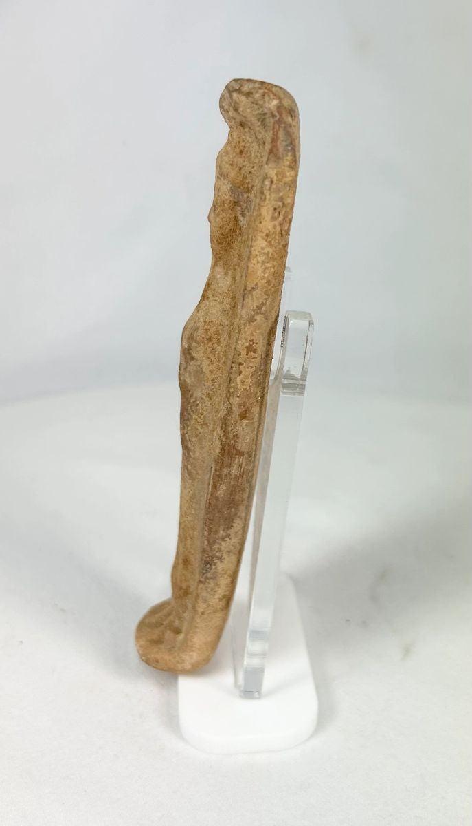 Roman domestic ritual fertility figure crafted from coarse terracotta clay