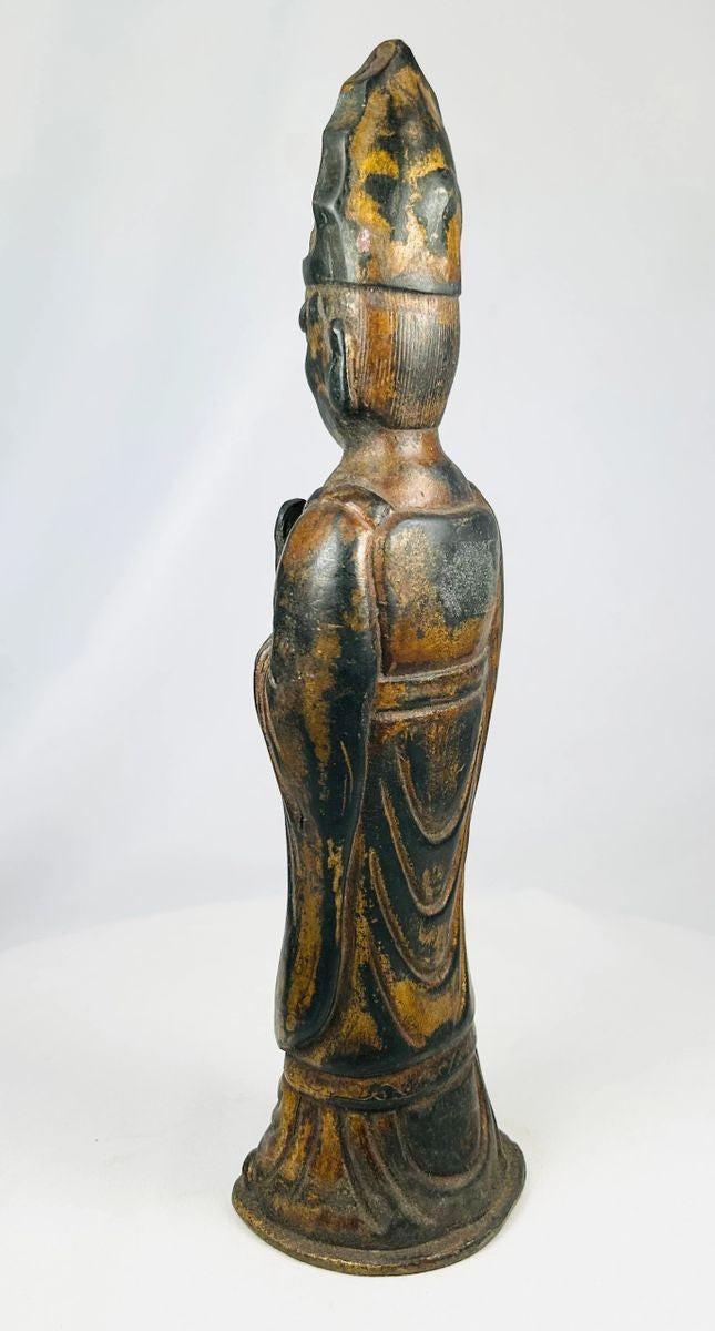 Authentic 19th-century Tibetan Lama gilt bronze figure from a private collection