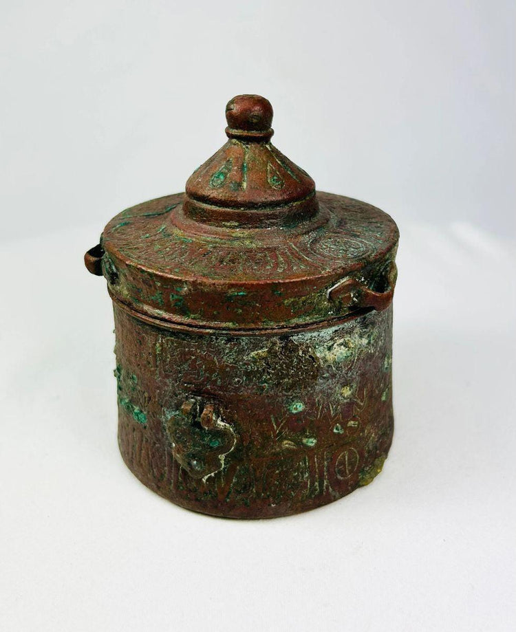 10th–12th century Khorassan bronze inkwell with domed lid
