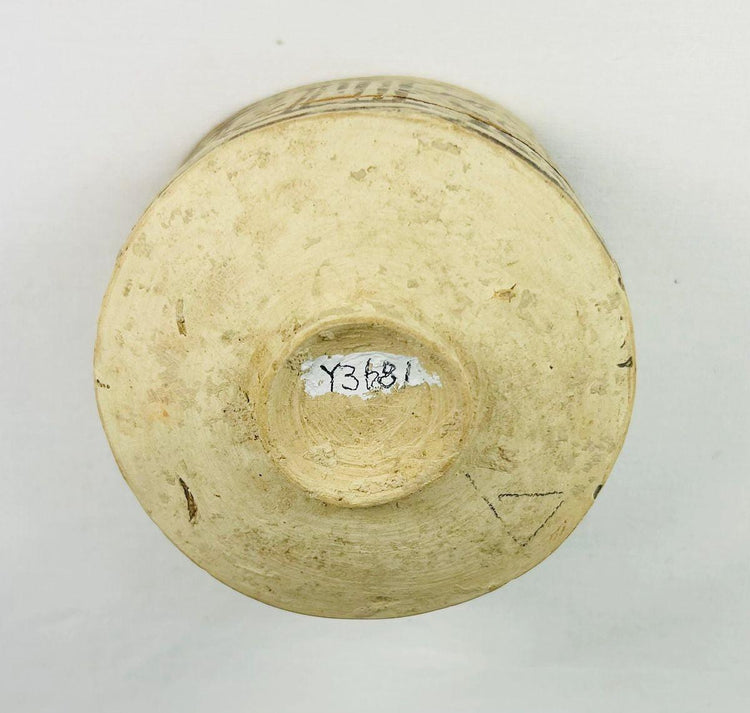 Indus Valley archaeological pottery artifact with hand-painted decoration and aged surface.