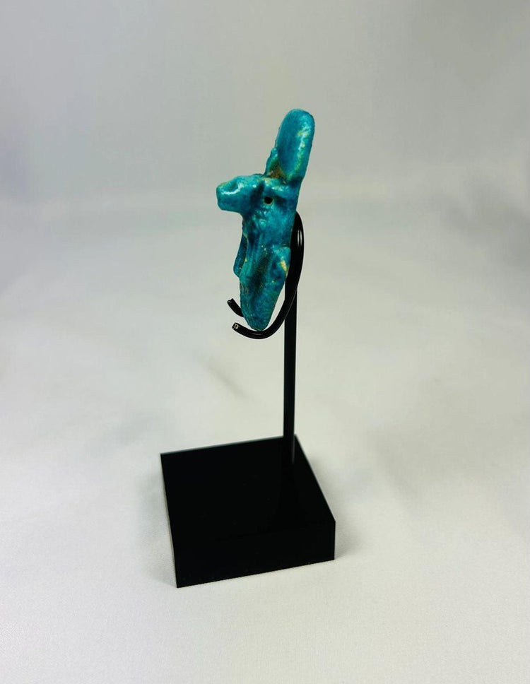 Egyptian Faience Amulet of Sekhmet, Authentic Ancient Artifact