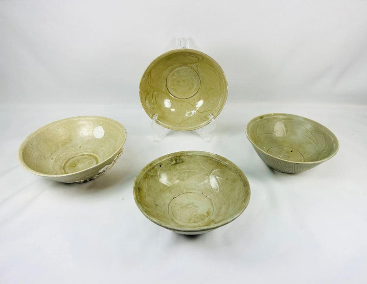 Set of four Song Dynasty celadon-glazed terracotta bowls 12th century CE
