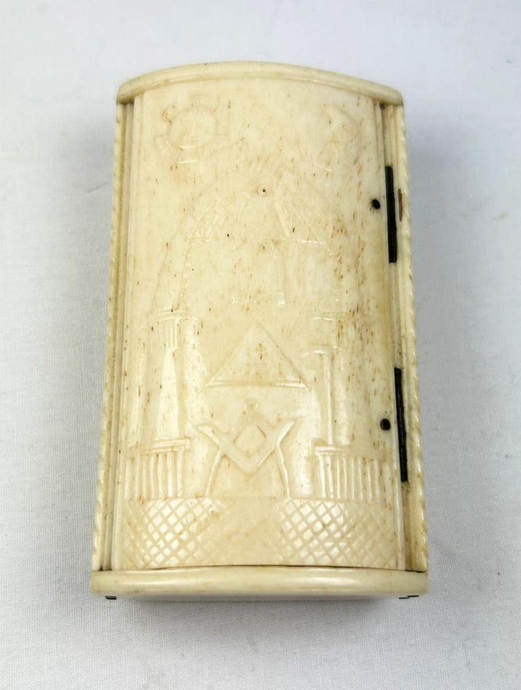Napoleonic era Masonic snuff box with All-Seeing Eye and Sun Moon motifs