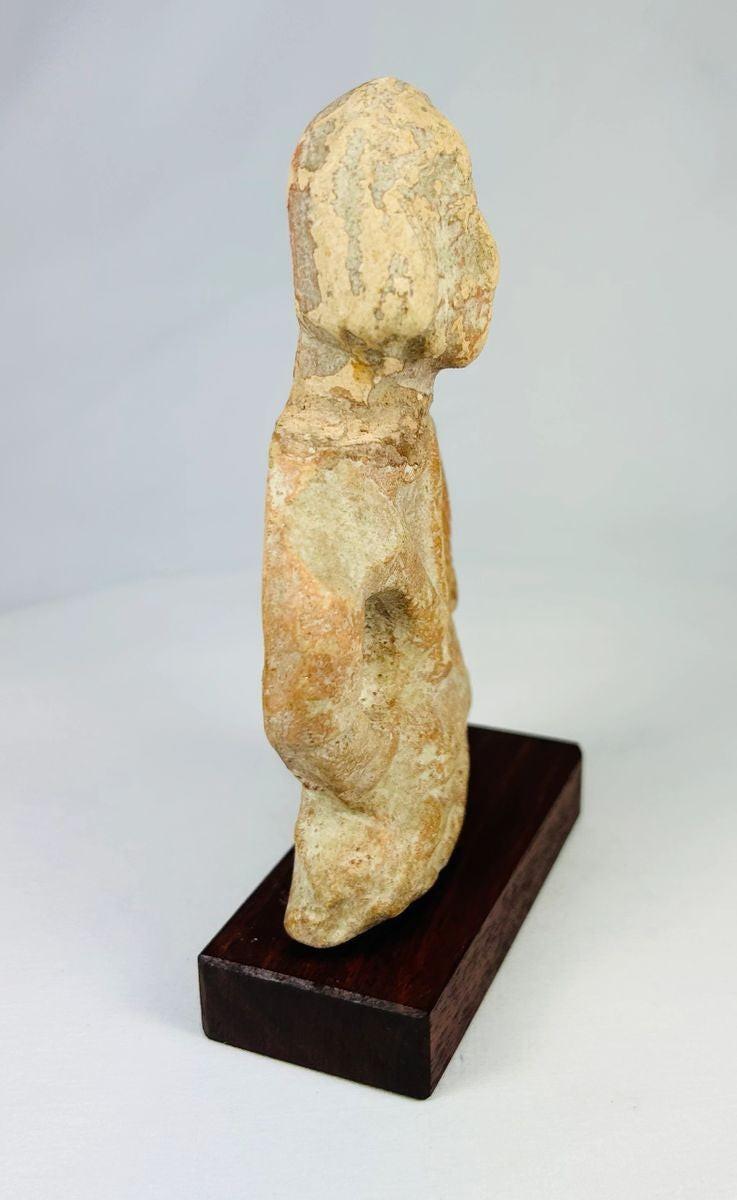 Detailed view of a 3rd century BCE Mauryan terracotta sculpture