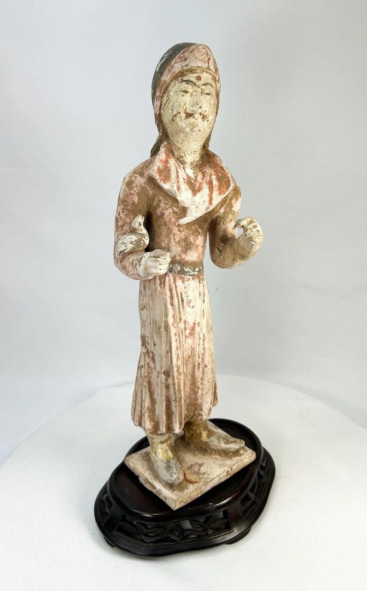 Museum-quality Tang Dynasty terracotta mingqi with surface calcification from ancient burial