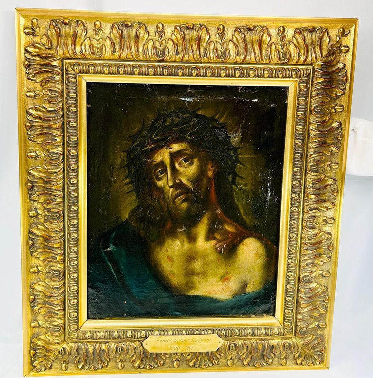 Baroque painting of Jesus crowned with thorns attributed to Ter Brugghen