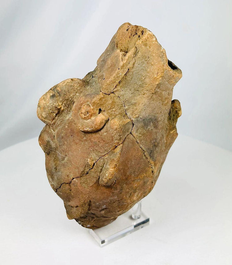 Valdivia–Chorrera culture anthropomorphic ceramic vessel with aged patina