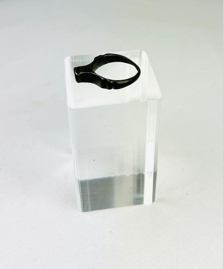 Detail of an Imperial Roman bronze signet ring worn by citizens or soldiers