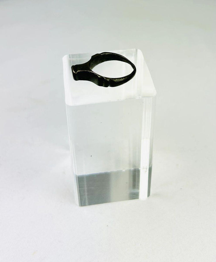 Detail of an Imperial Roman bronze signet ring worn by citizens or soldiers