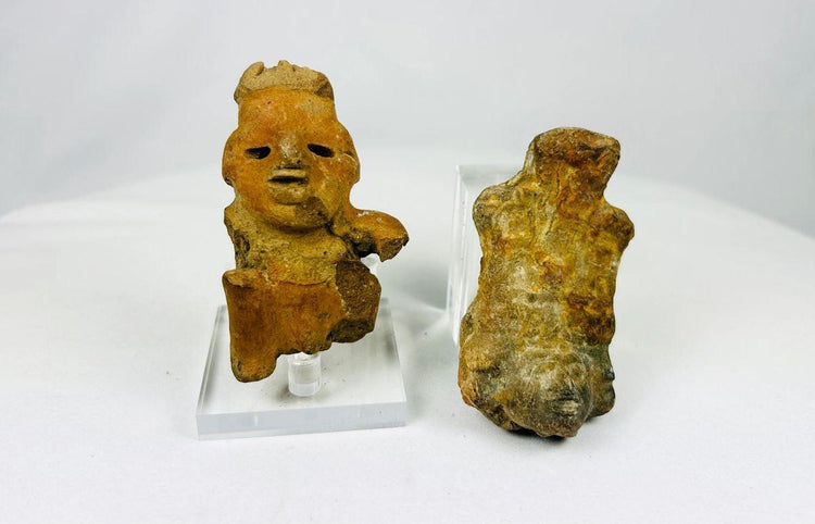 Pre-Columbian terracotta figure fragment from Nayarit with burial patina