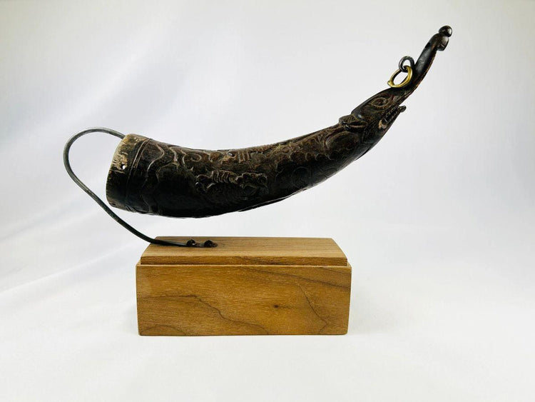 Carved horn Buddhist ceremonial implement from Tibet, 18th–19th century.