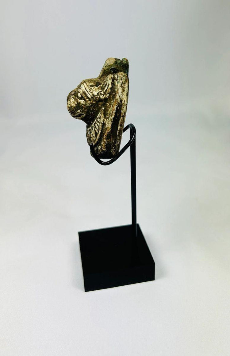 Third Intermediate Period Egyptian amulet of Maahes, finely detailed lion-headed god of weather and protection