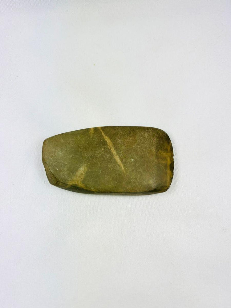Andean ground-stone axe 200–800 AD with original archaeological tag