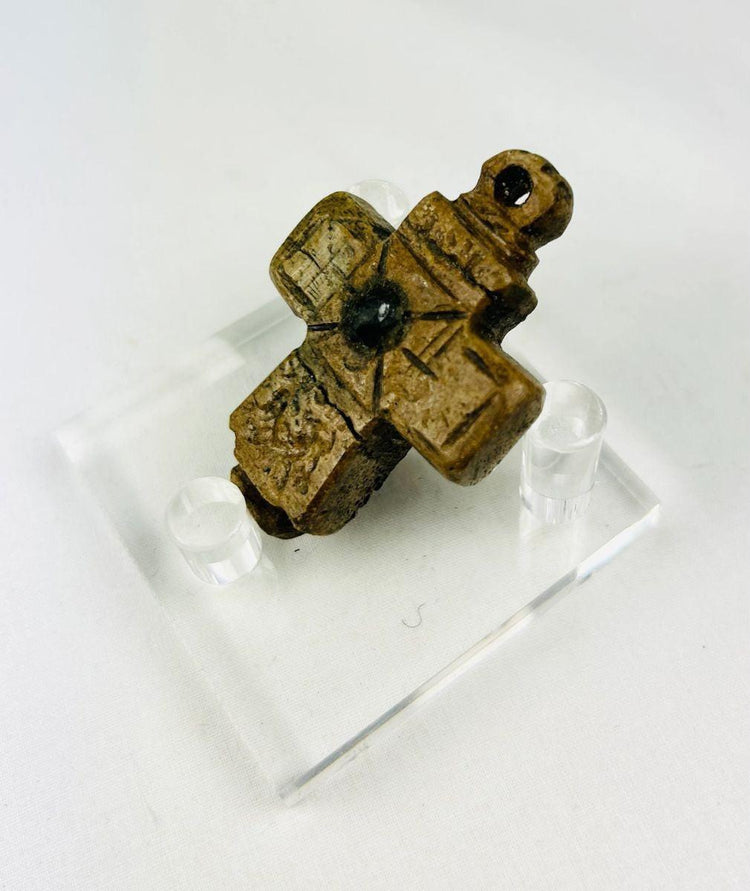 Byzantine Christian devotional cross carved from animal bone, Middle Byzantine period