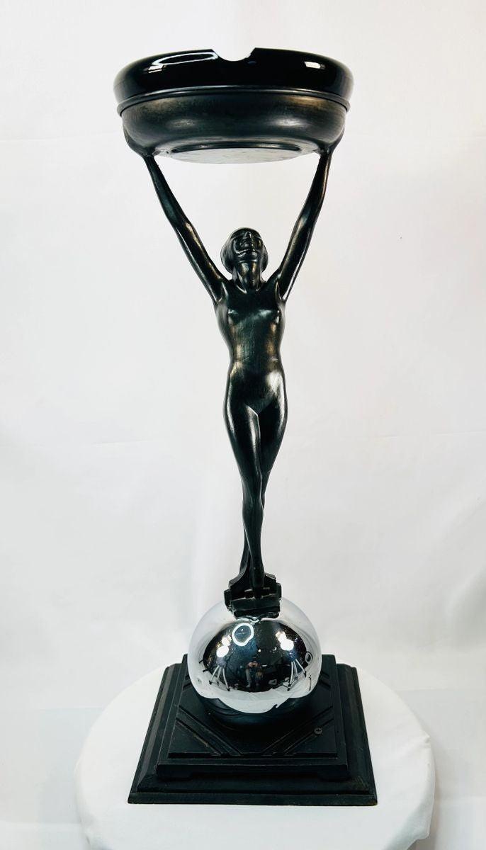 Rare Art Deco Frankart smoking stand with iconic Jazz Age design