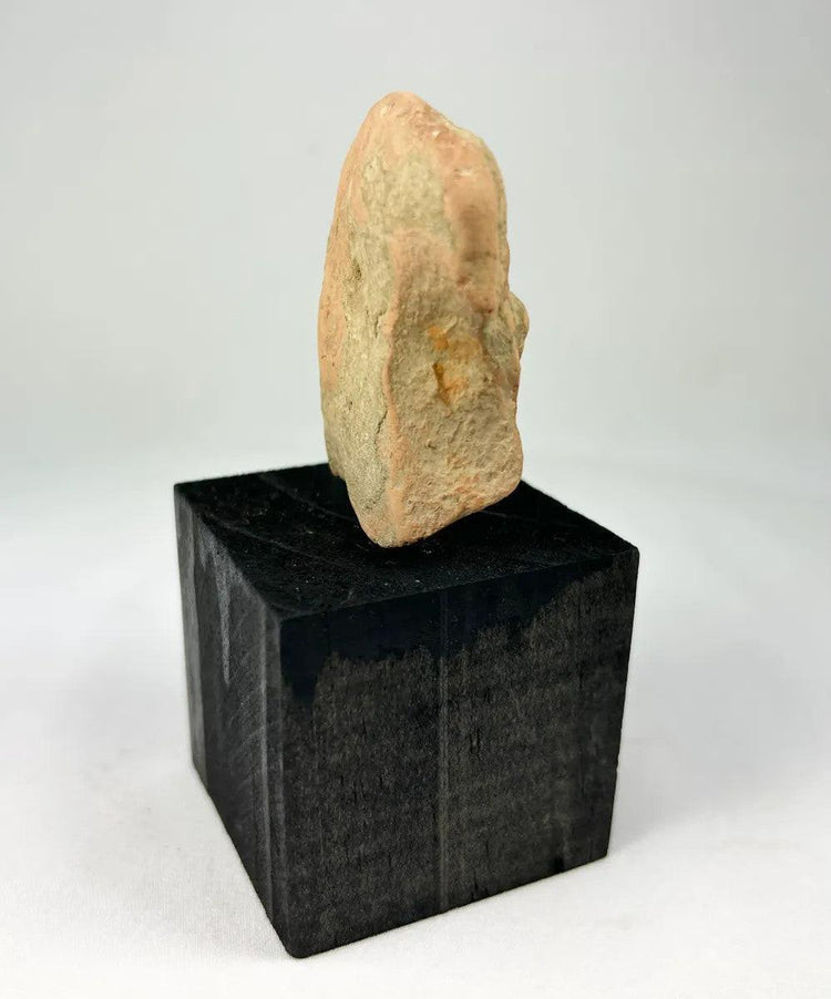 Ancient Gandharan plaque with reddish-brown terracotta surface and figures