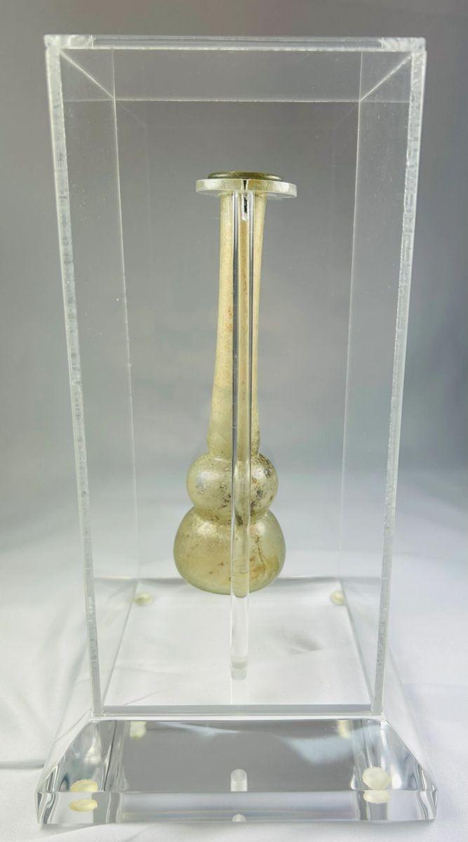 Roman glass vessel Eastern Mediterranean with slender neck and globular sections