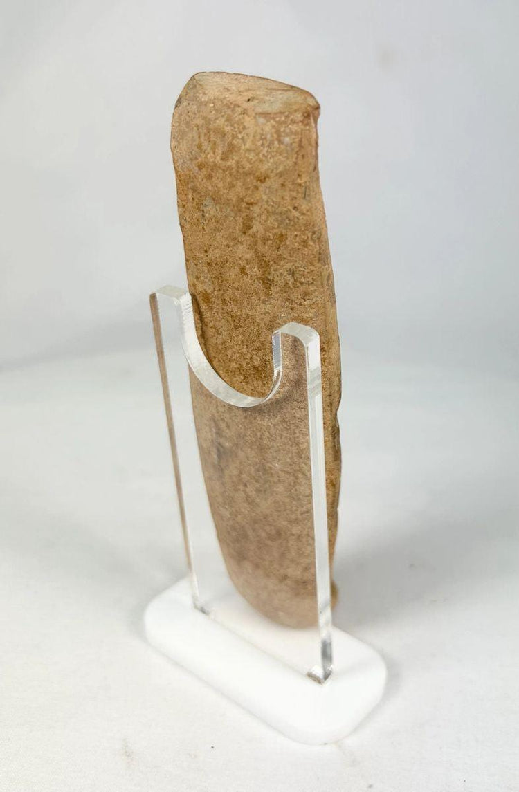 Rear view showing hand-modeled construction of a Roman terracotta fertility figure