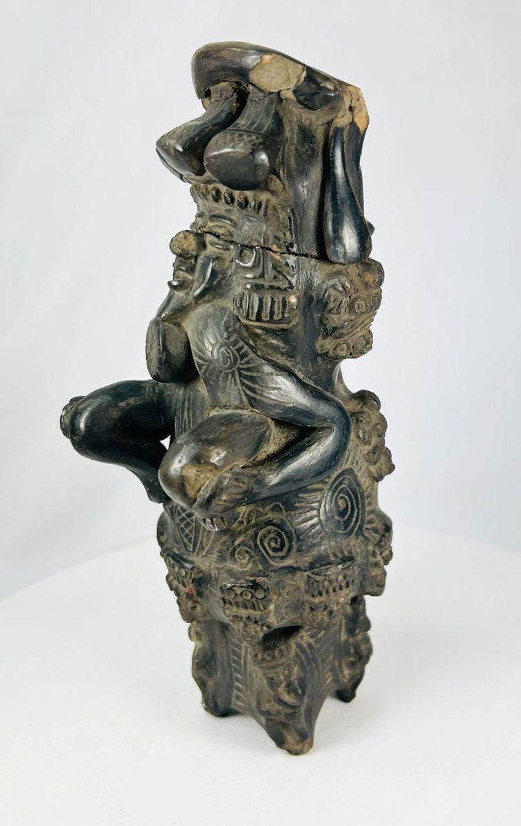 West Mexican ceramic figure with applied details and burnished finish