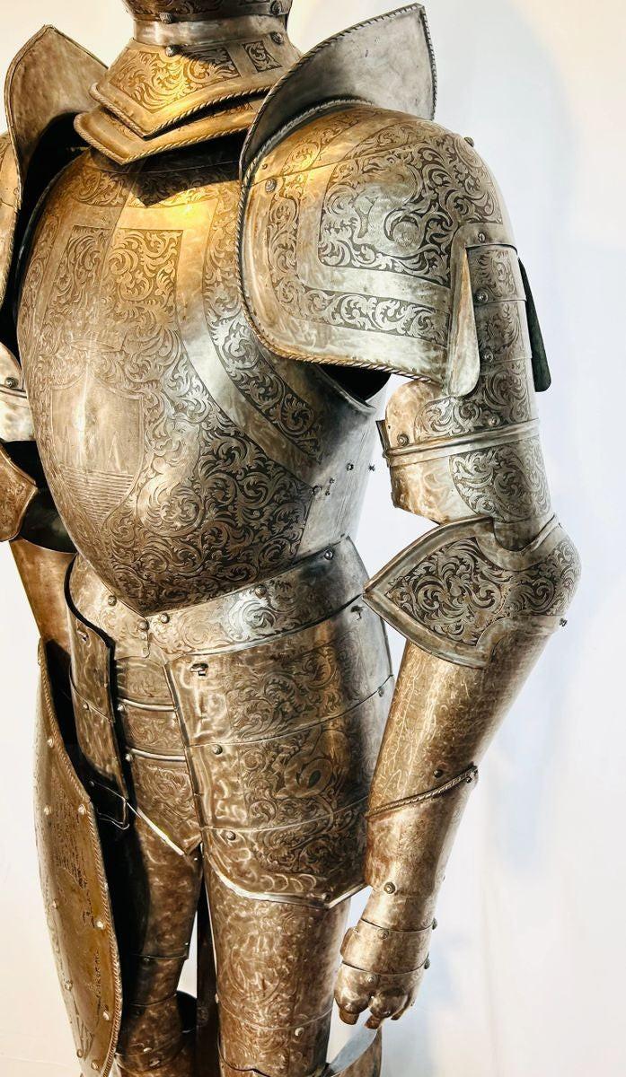 Victorian full suit of armor inspired by 15th-century medieval chivalry