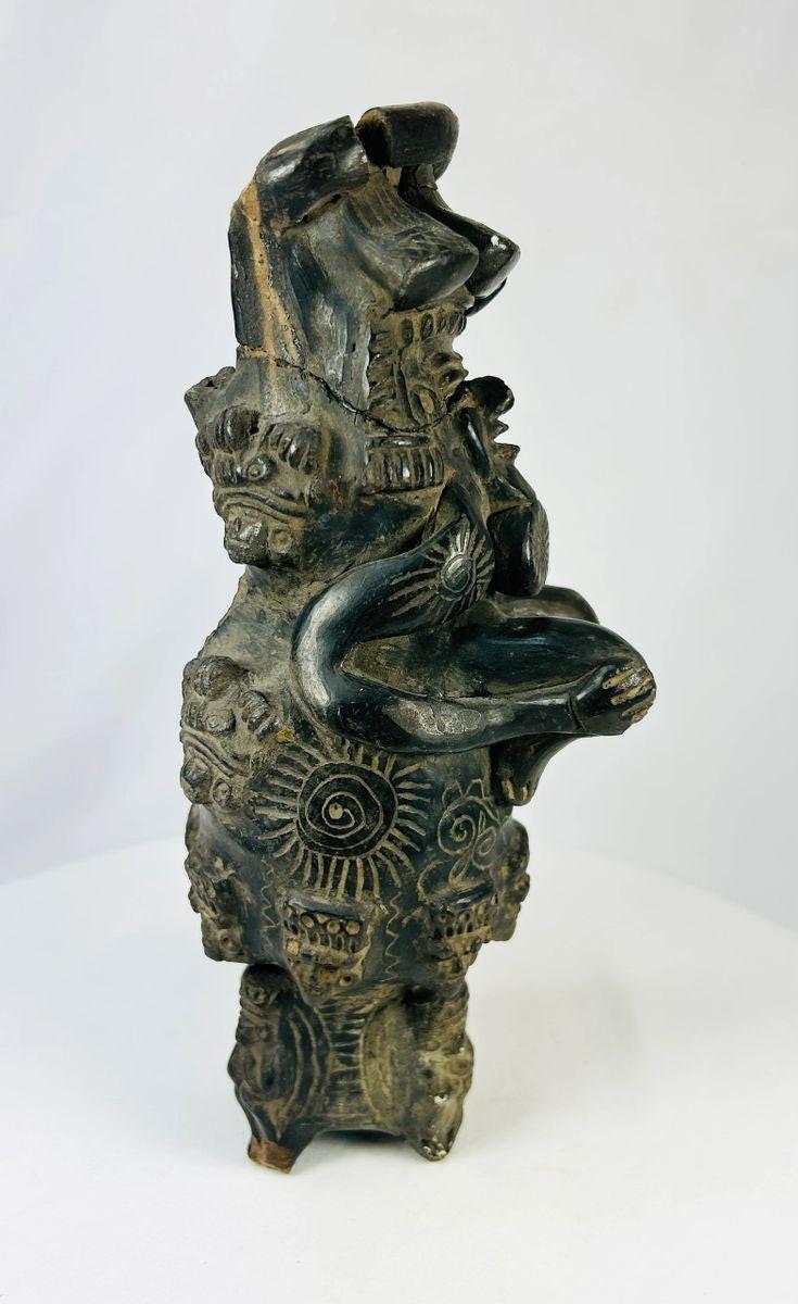 Pre-Columbian revival Chupícuaro-style seated ceramic figure