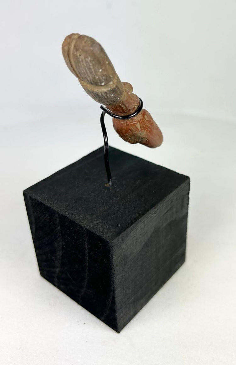 Authentic Classic Veracruz terracotta figurine mounted on custom display stand