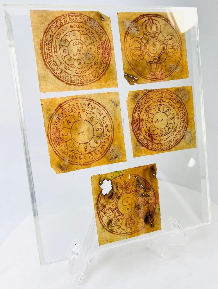 Tibetan Buddhist astrological talismans aligned with the Kalachakra tradition, circa 1800s–1900s