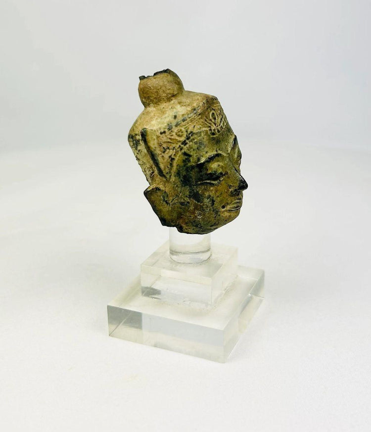 Bronze Buddha head likely from Thailand or Burma (Myanmar)