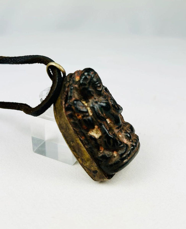 Traditional Tibetan devotional amulet pendant for meditation and protection