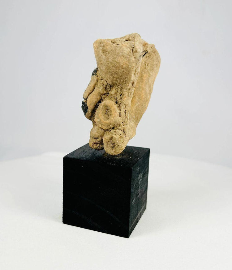 Late Classic Mesoamerican ceramic fragment showing detailed human features