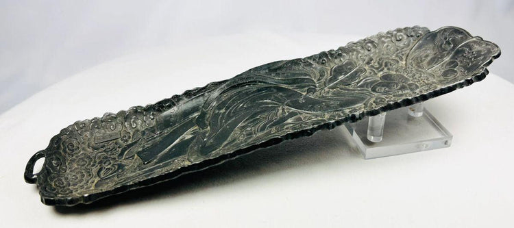 Qing Dynasty desk accessory tray decorated with flowing robes and figures