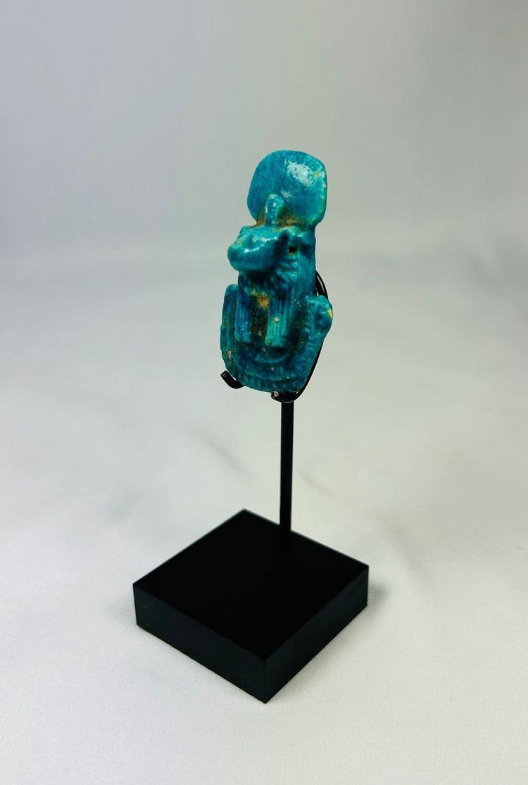 Faience amulet depicting Sekhmet, goddess of war and healing, Egypt, Third Intermediate Period