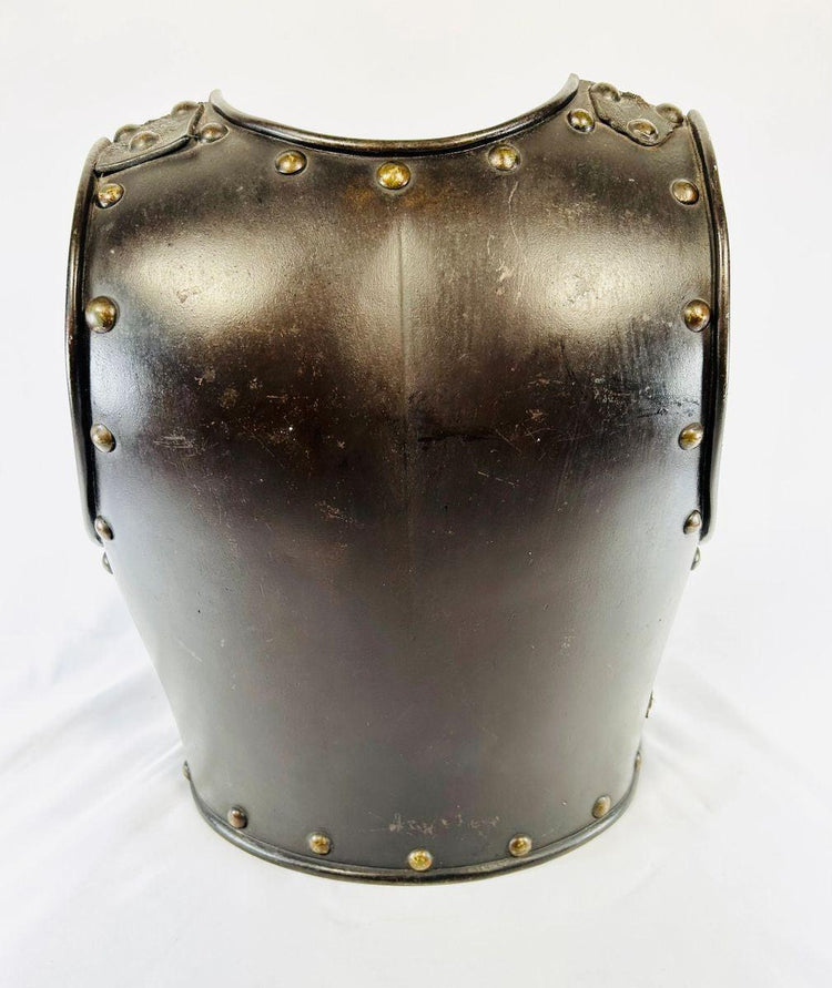 Historic French Cavalry Armor Backplate with Brass Rivets and Original Finish