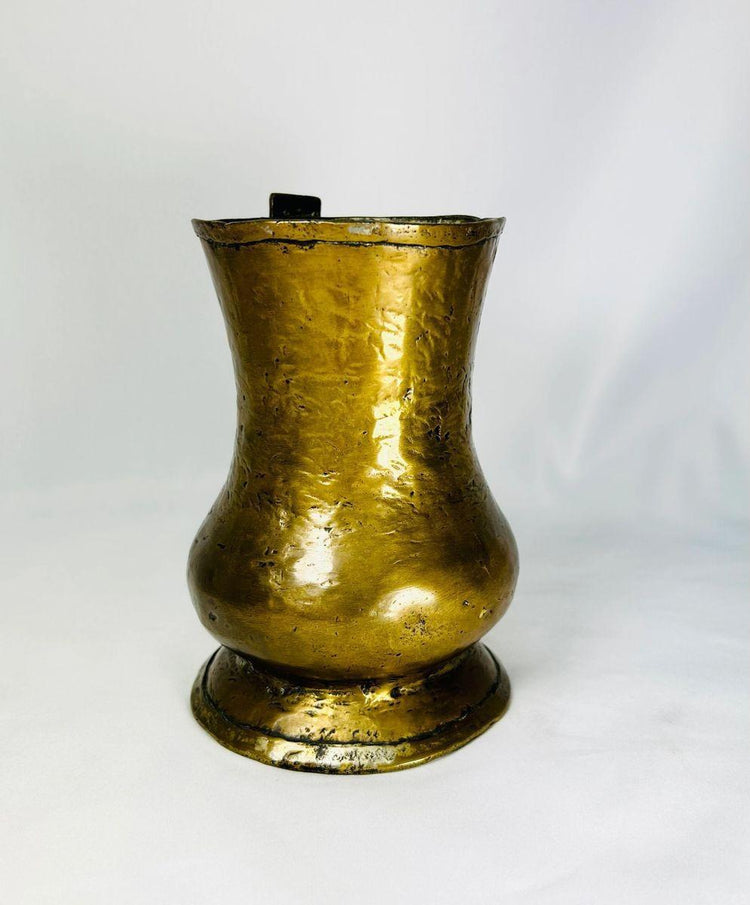 Lidless brass baluster tankard used in Georgian taverns and homes