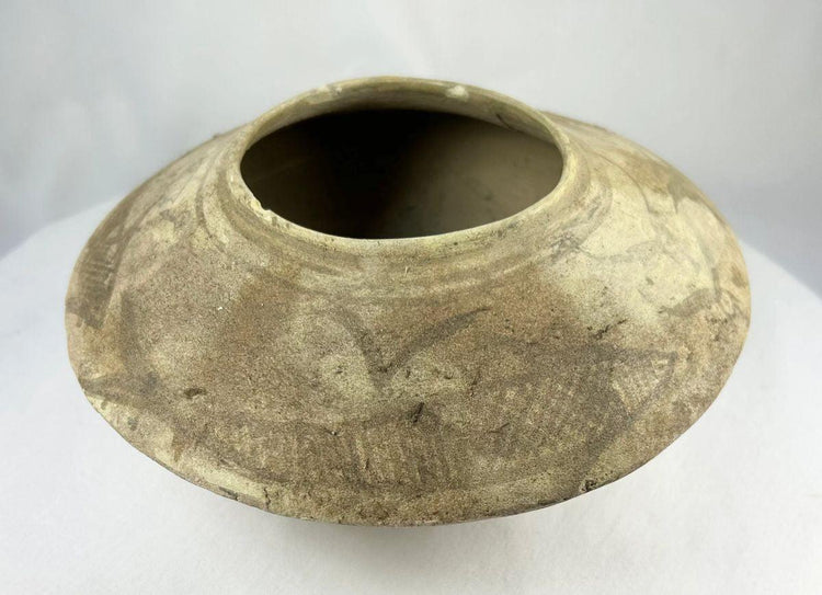 Indus Valley terracotta bowl with painted fish motifs and geometric designs, 2nd millennium BCE