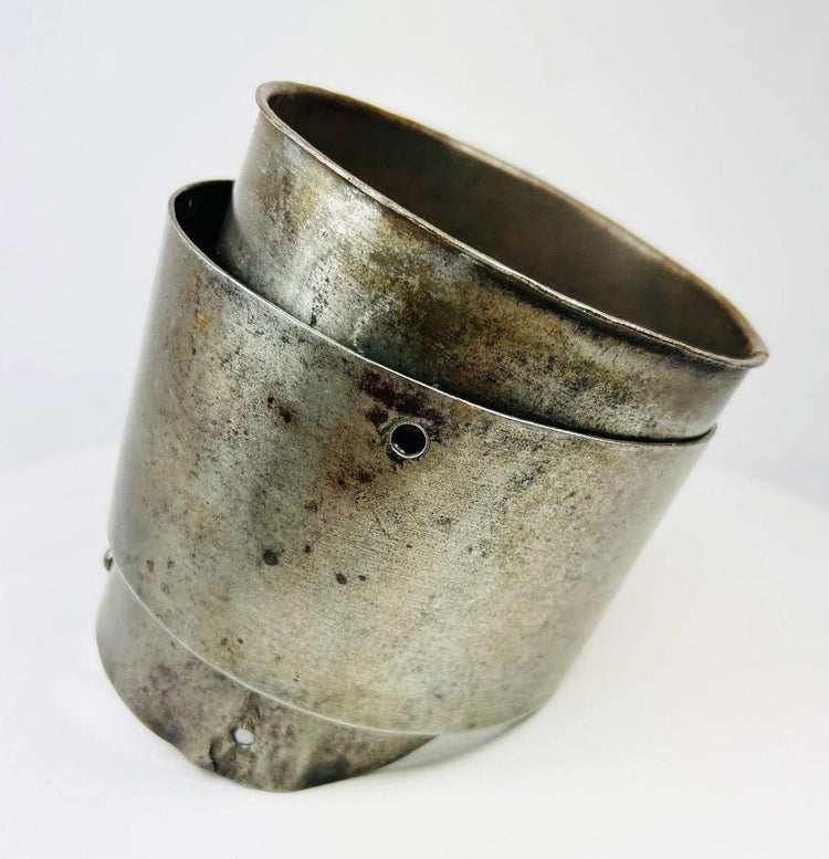 Early modern European military armor upper cannon with traces of original interior strapping