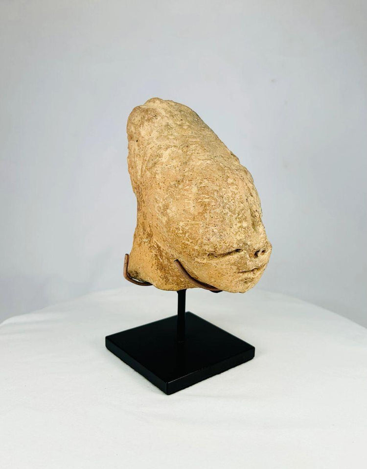 Historical Bura terracotta head West African spiritual and symbolic art