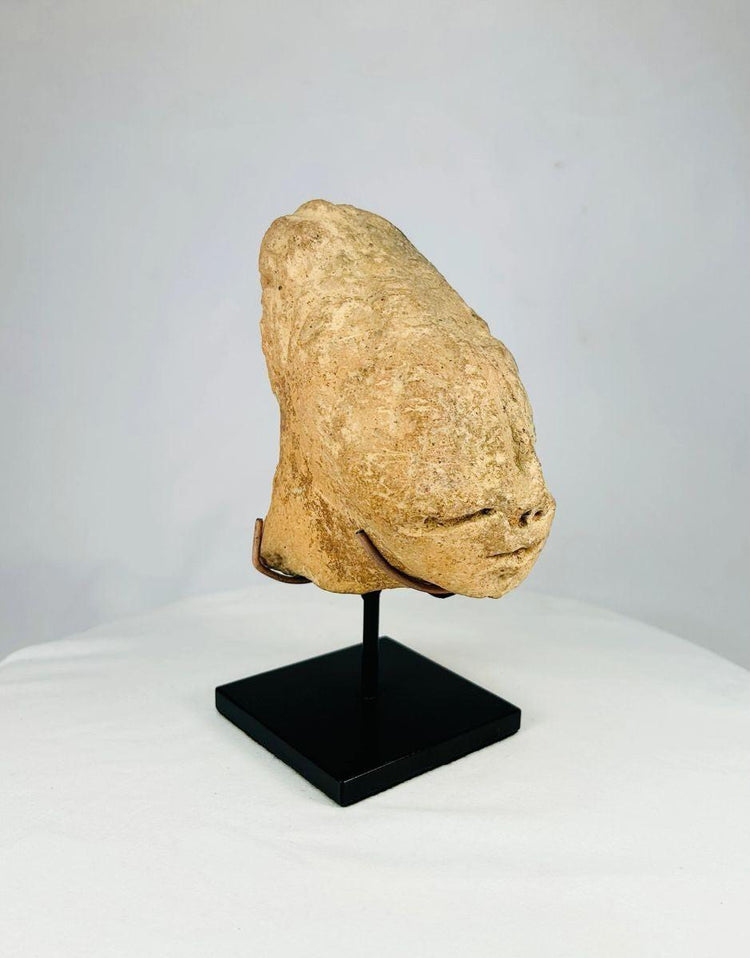 Historical Bura terracotta head West African spiritual and symbolic art