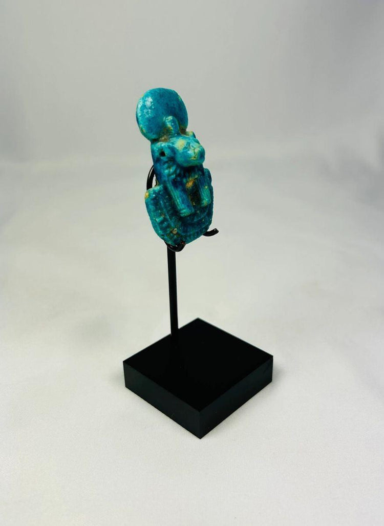 Relic & Rarity ancient Egyptian turquoise Sekhmet amulet artifact