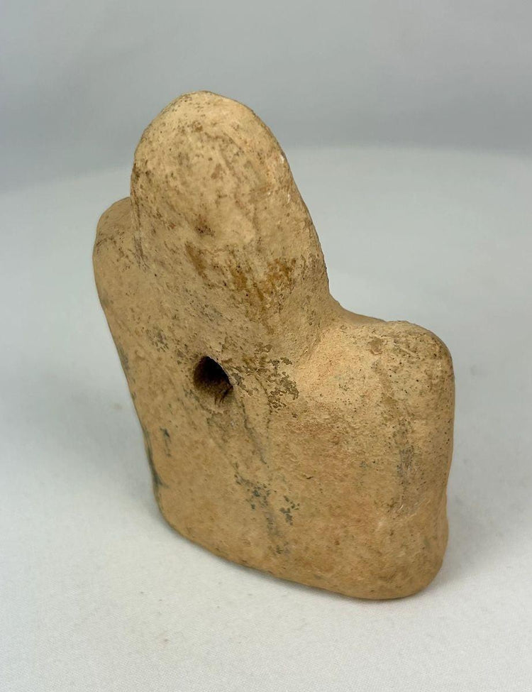 Hand-molded clay rider mounted on horse, Roman Egypt 1st–3rd century artifact close detail.