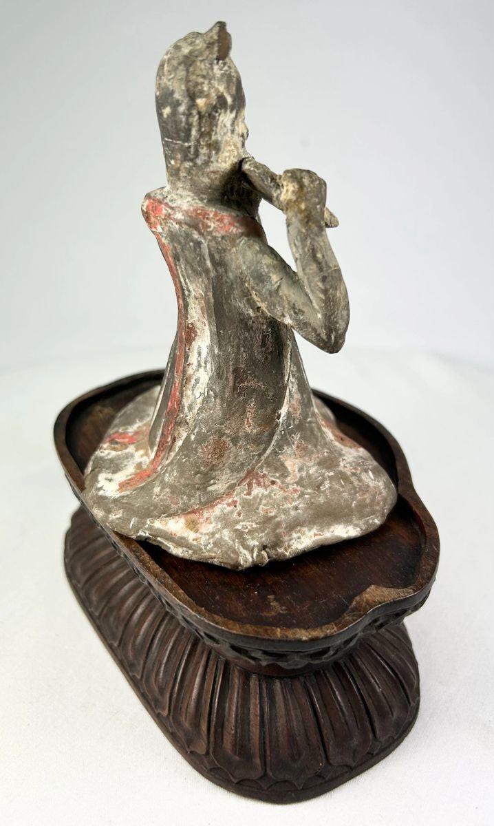 7th–9th century Chinese Tang Dynasty terracotta female musician figure