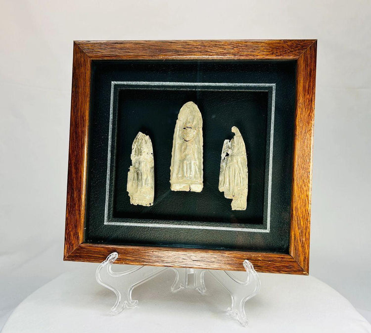 16th–17th century Southeast Asian votive plaques depicting seated Buddha