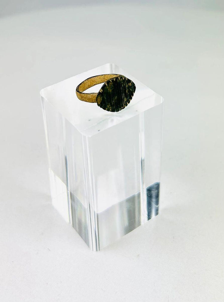 Imperial Roman bronze ring showing surface wear consistent with ancient use