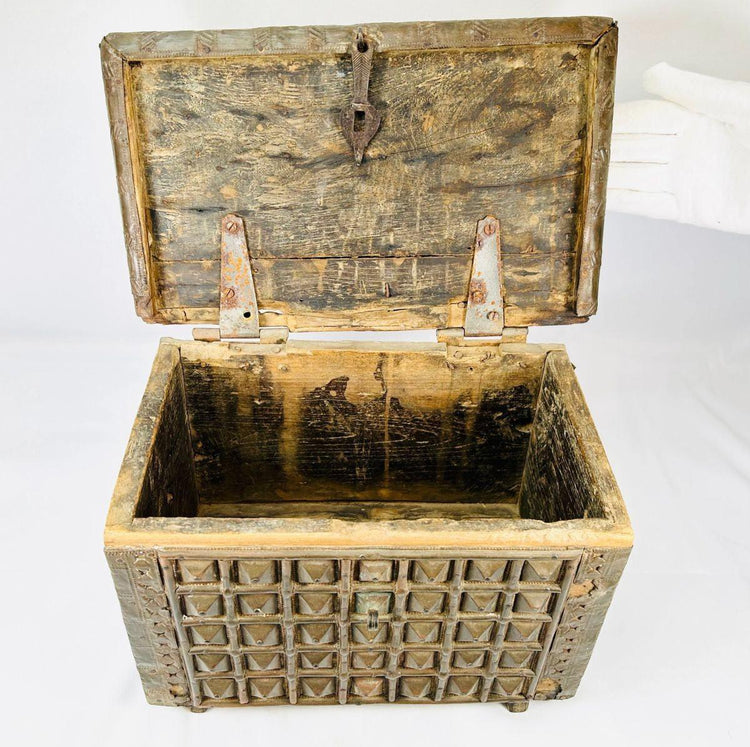 Late 1800s Indian box showcasing traditional craftsmanship and functional design