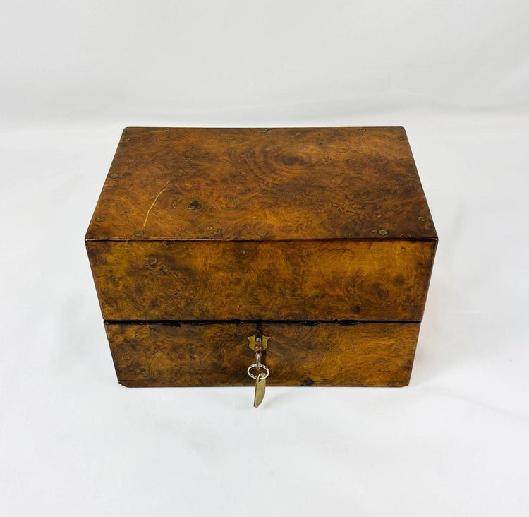 Late 19th century Edward Gould & Son apothecary box velvet-lined interior