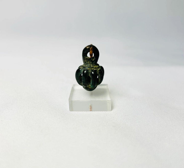 Ancient Luristan rattle pendant bell containing pellets for ceremonial use