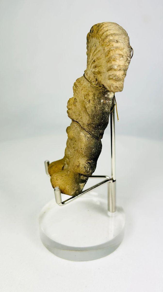 Authentic Pre-Columbian terracotta figurine reflecting Maya or Aztec sculptural traditions